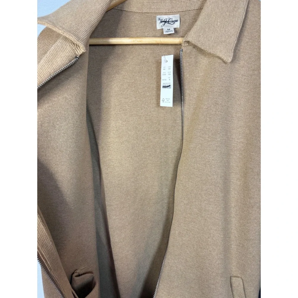 J.Crew Cotton‎ milano-stitch coach's sweater-jacket Mens Medium Heather Saddle